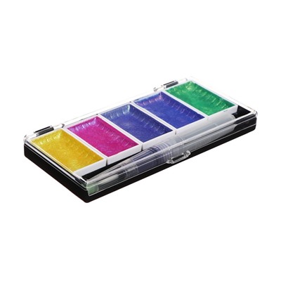 Краски акварельные перламутровые 5 цветов + кисть в пластиковой коробке  SS-5