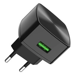 Адаптер Сетевой Hoco C70A QC3.0 (повр. уп.) USB 3A/18W (black)
