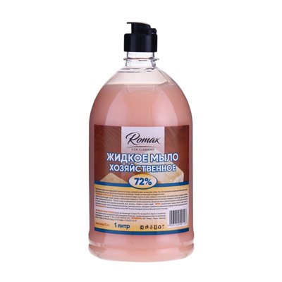 Жидкое хозяйственное мыло 72 % Romax, 1 л