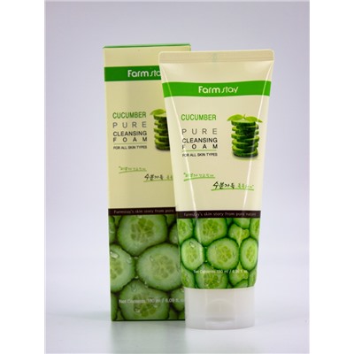 FARMSTAY - ПЕНКА ДЛЯ УМЫВАНИЯ С ЭКСТРАКТОМ ОГУРЦА CUCUMBER PURE CLEANSING FOAM, 180 ML