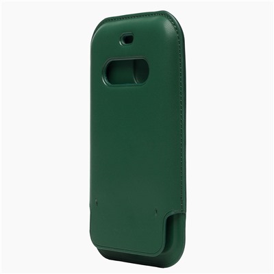 Чехол-конверт - SM001 кожаный SafeMag для "Apple iPhone 12/iPhone 12 Pro"(повр.уп) (green)