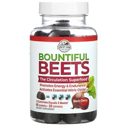 Country Farms, Bountiful Beets Gummies, Black Cherry, 60 Gummies