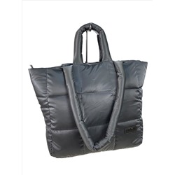 Cтильная женская сумка из водооталкивающей ткани, цвет серый металлик
