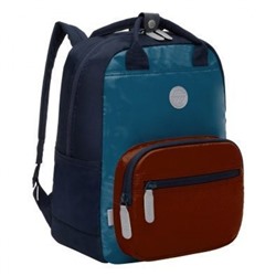 Рюкзак-сумка молодежный RXL-226-2/4 синий - изумрудный 27х38х15 см GRIZZLY