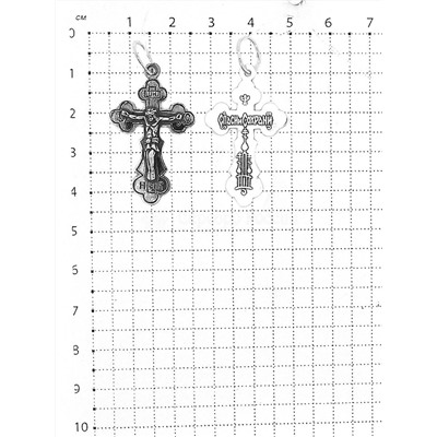 Крест из чернёного серебра - 3,5 см 925 пробы К2-103ч