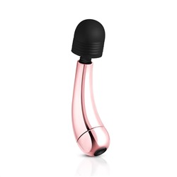 Золотисто-черный мини-вибратор Mini Curve Massager - 13 см.