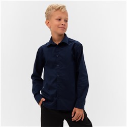 Рубашка для мальчика MINAKU: School Collection, цвет тёмно-синий, рост 116 см