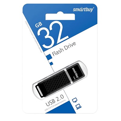 Флэш накопитель USB 32 Гб Smart Buy Quartz (black)