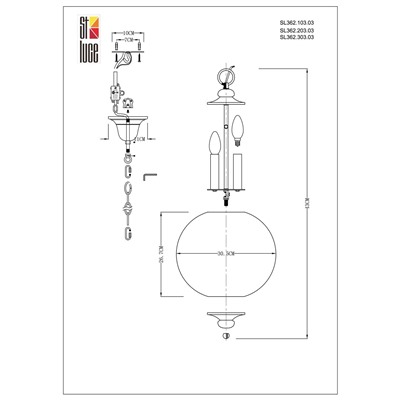 SL362.303.03 Светильник подвесной ST-Luce Коричневый/Прозрачный E14 3*60W