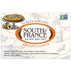South of France, кусковое мыло французского помола с органическим маслом ши, запах абрикоса, 170 г (6 унций)