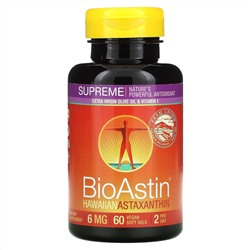 Nutrex Hawaii, BioAstin Supreme, 6 мг, 60 веганских капсул