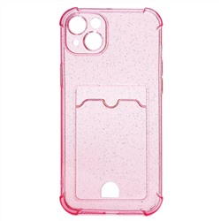 Чехол-накладка - SC300 с картхолдером для "Apple iPhone 14 Plus" (pink)