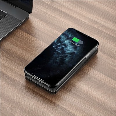 Внешний аккумулятор беспроводной Hoco J50 10000mAh Micro/Type-C/USB (black)