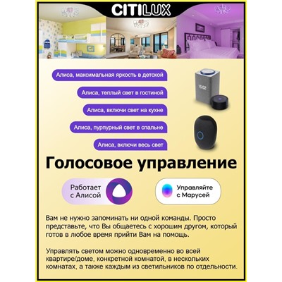 Citilux Джемини Смарт CL229A161E RGB Умная люстра Хром