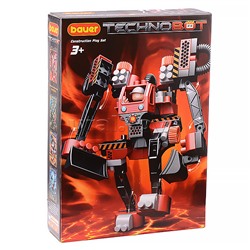 Конструктор 800 Набор с большим роботом и пилотом в коробке "Technobot" (цвет чёрный, красный)
