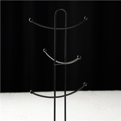 Подставка для кружек на 6 предметов Доляна, 16×16×36,5 см, цвет чёрный