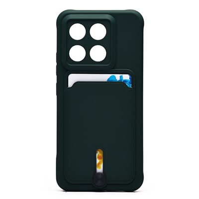 Чехол-накладка - SC304 с картхолдером для "Xiaomi 14" (dark green) (224942)