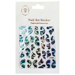 Nail Art Sticker, 2D стикер Z-D4306 (металлик, серебро)