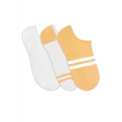 Носки женские укороченные «Спорт», 3 пары, цвет желтый