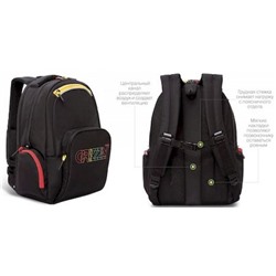 Рюкзак молодежный RU-233-3/1 черный - красный 32х42х22 см GRIZZLY