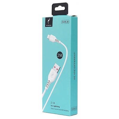 Кабель USB - Apple lightning SKYDOLPHIN S49LB (повр. уп)  200см 3A  (white)