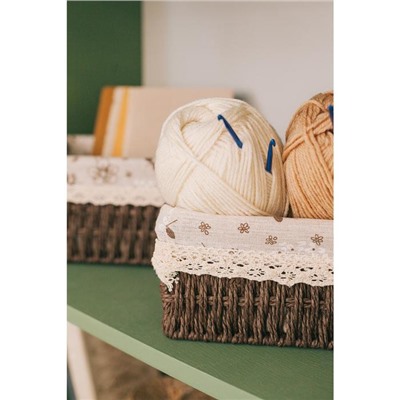 Корзина для хранения плетёная ручной работы Доляна «Полянка», 22×16×10,5 см, средняя, цвет коричневый