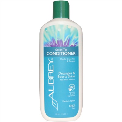 Aubrey Organics, Green Tea Conditioner, Matcha Green Tea & Ginseng, Mandarin Splash, 11 fl oz (325 ml)