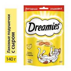 Лакомство Dreamies для кошек, сыр, 140 г