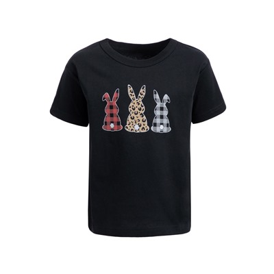 футболка 1ДДФК4327001; черный / Принтованные зайцы на темном