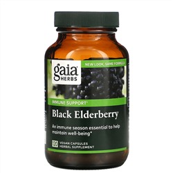 Gaia Herbs, черная бузина с плодами ацеролы, 120 веганских капсул