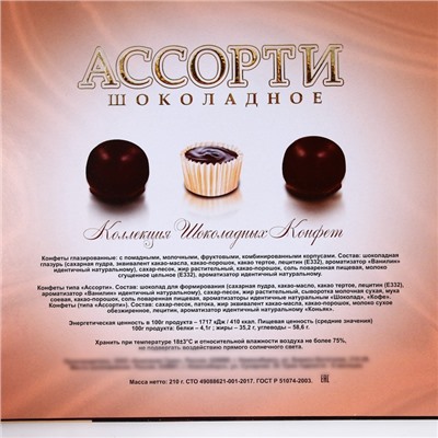 Шоколадные конфеты в коробке "День Знаний", ассорти, 210 г