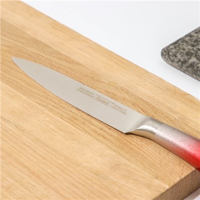 Нож кухонный Доляна «Спектр», лезвие 12 см, цельнометаллический, цвет МИКС