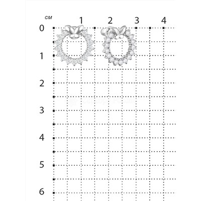 Серьги-пусеты из серебра с фианитами родированные 925 пробы 2-263р200