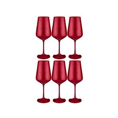 Набор бокалов для вина 450мл 6шт SANDRA SPRAYED RED h=24см