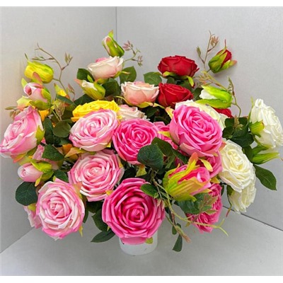 Цветы искусственные декоративные Розы 8 бутонов 52 см