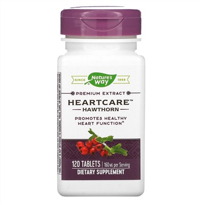 Nature's Way, HeartCare, боярышник, 80 мг, 120 таблеток