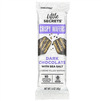 Little Secrets, Dark Chocolate Crispy Wafer, Sea Salt, 12 Pack, 1.4 oz (40 g) Each