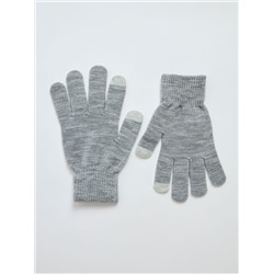 Однотонные перчатки Умеренный серый меланж