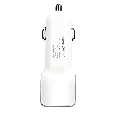 Адаптер Автомобильный с кабелем Hoco Z23 2USB/5V/2.4A +micro USB (white)