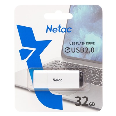 Флэш накопитель USB 32 Гб Netac U185 с LED индикатором 3.0 (white)