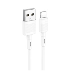 Кабель USB - Apple lightning Hoco X83 (повр. уп.)  100см 2,4A  (white)