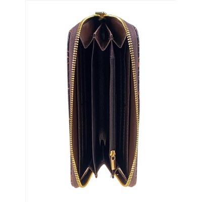 Женское портмоне из искусственной кожи, цвет шоколад