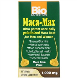 Bio Nutrition, Maca Max, 1,000 мг, 30 таблеток