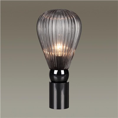 5417/1T MODERN ODL_EX23 57 черный хром/дымчатый/металл/стекло Настольная лампа E14 1*40W ELICA