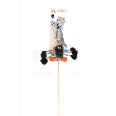 408223 Зооник Дразнилка для кошек "Норковый паук на веревке" 50 см (07103)
