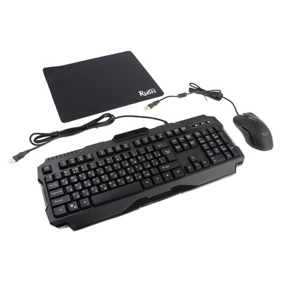 Проводной набор Smart Buy SBC-307728G-K Shotgun мембранная, игровая клавиатура+мышь+коврик (black)