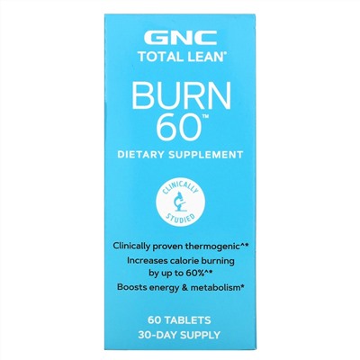 GNC, Burn 60, 60 Tablets