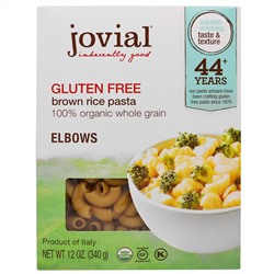 Jovial, органические макаронные изделия из бурого риса, рожки, без глютена, 340 г (12 унций)
