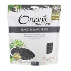 Organic Traditions, семена черного кунжута, 227 г (8 унций)