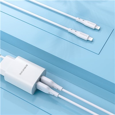Кабель USB - Apple lightning Borofone BX48  100см 2,4A  (white)